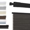 No Tools No Drill Top Down Bottom Up Honeycomb Blinds for Windows, 1" Cell Fabric Cordless Thermal Insulated Noise Reduction