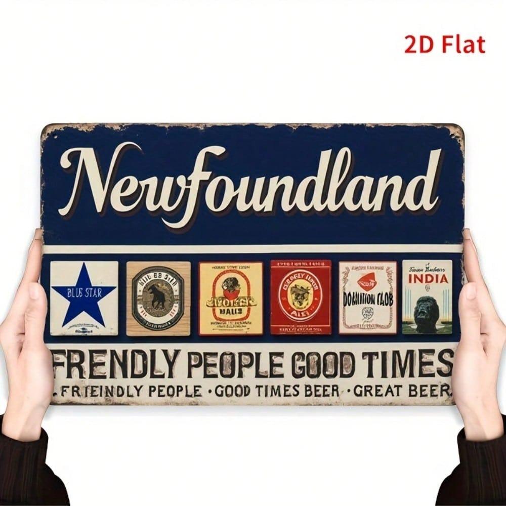 Newfoundland Retro Beer Tin Sign Vintage Metal Wall Art 20x30 Inch Man Cave Pub Cafe Decor