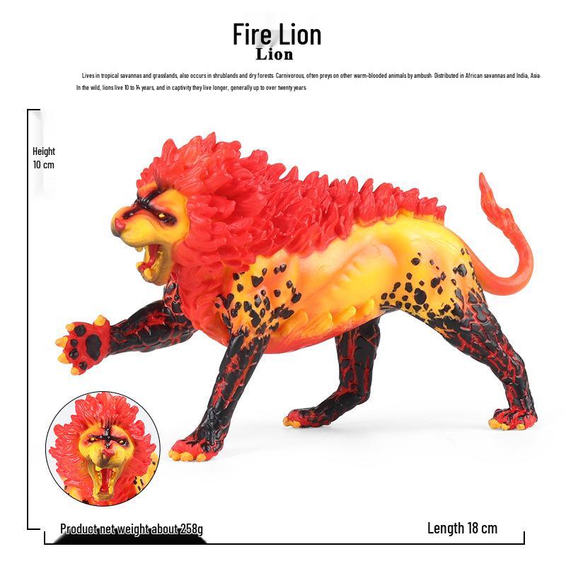 Cross-border Divine & Demonic Dragon Model: Fire Lion Magical Beast Toy for Children s Cognitive Development