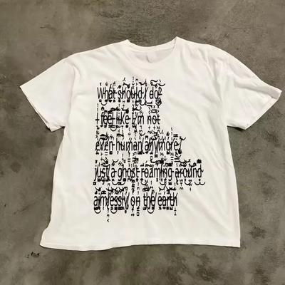 Y2K Style Aesthetic Streetwear Women's Casual Gothic Grunge Letter Print Short Sleeve T-Shirt Retro 2000s Cropped Top Vintage