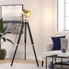 Tripod Metal Floor Lamp Swivel Head Ebony Tall Standing Spotlights for Bedroom