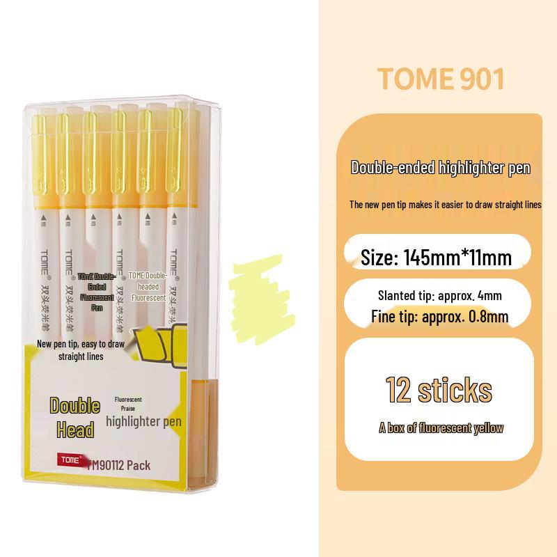 TOME Dual-Head Fluorescent Highlighters for Colorful Planning and Decoration