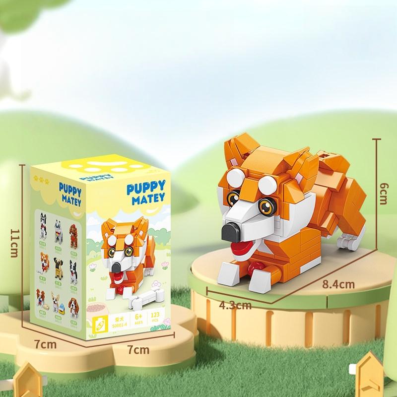 Pet Dog Building Blocks Shiba Inu Chihuahua Model Desktop Ornaments Surprise Birthday Gift Cute Educational Children's Toys