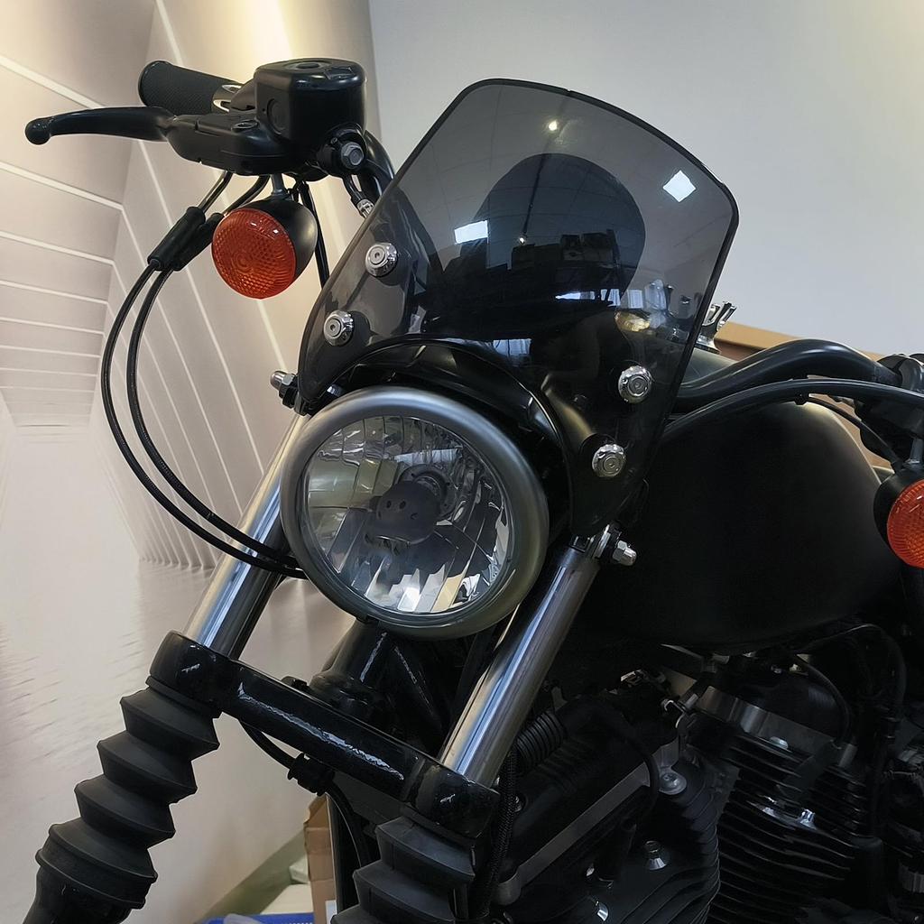 HDBUBALUS Harley-Davidson Windshield 39mm Motorcycle Windscreen Wind Deflector Screen Cowl ABS Plastic for Harley Sportster 883 1200XL XL883L XLH883 X