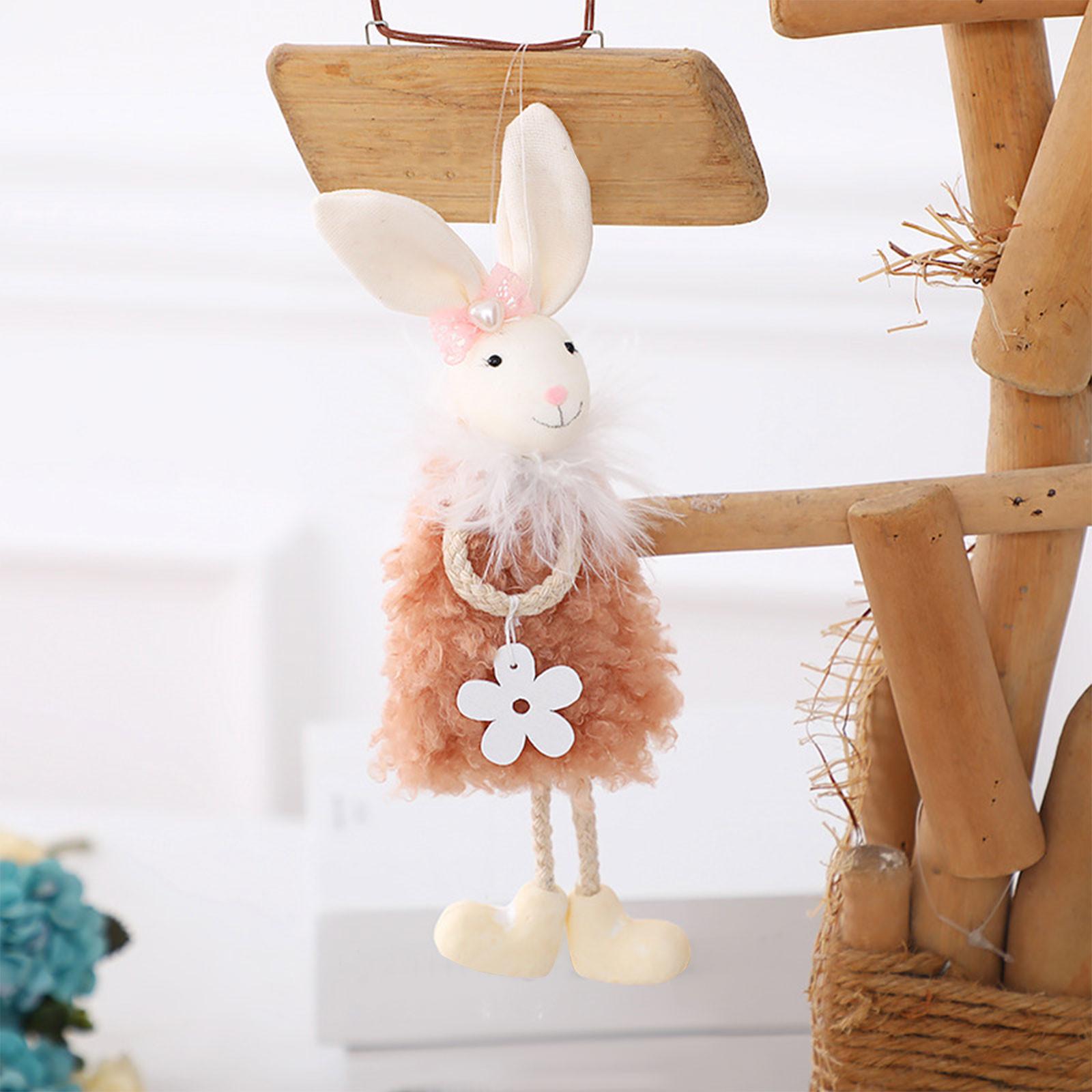 Easter Hanging Bunny Ornaments Colorful Easter Plush Gnomes Tree Ornaments