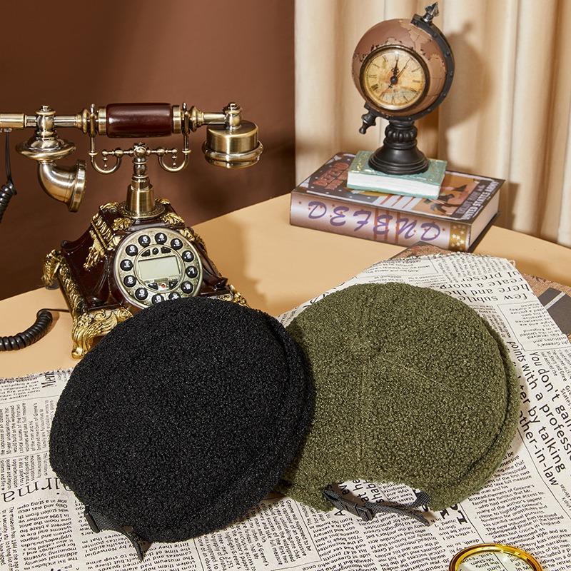 Spring and Autumn New Warm Lamb Fleece Trendy Men's and Women's Personalized Landlord Hat Fashion Versatile Melon Vest Hat