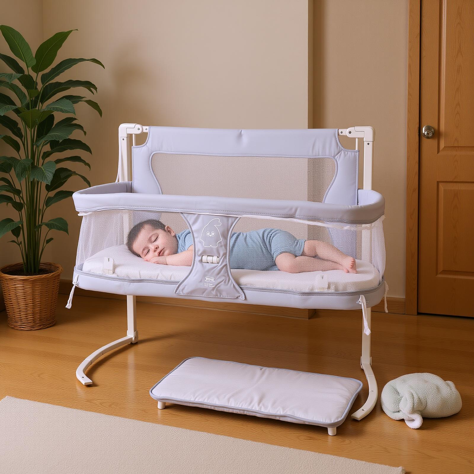 3-в-1 Детская кроватка для новорожденного Прикроватная кроватка-манеж Портативная складная детская кровать Колыбелька Прикроватная люлька