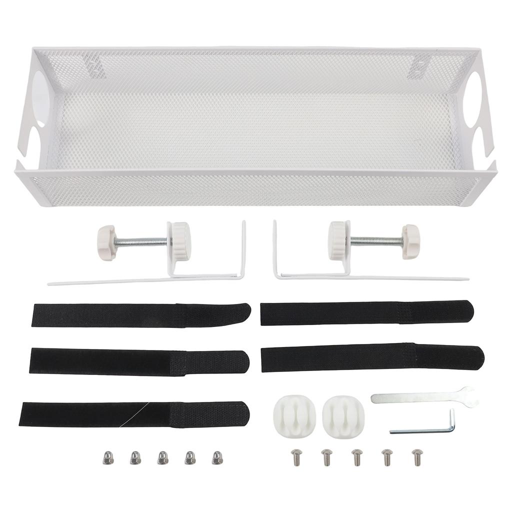 No Drilling Under Desk Wire Management Tray Retractable Cable Organizers In Home Office PC Router Data Wire Metal Storage Rack