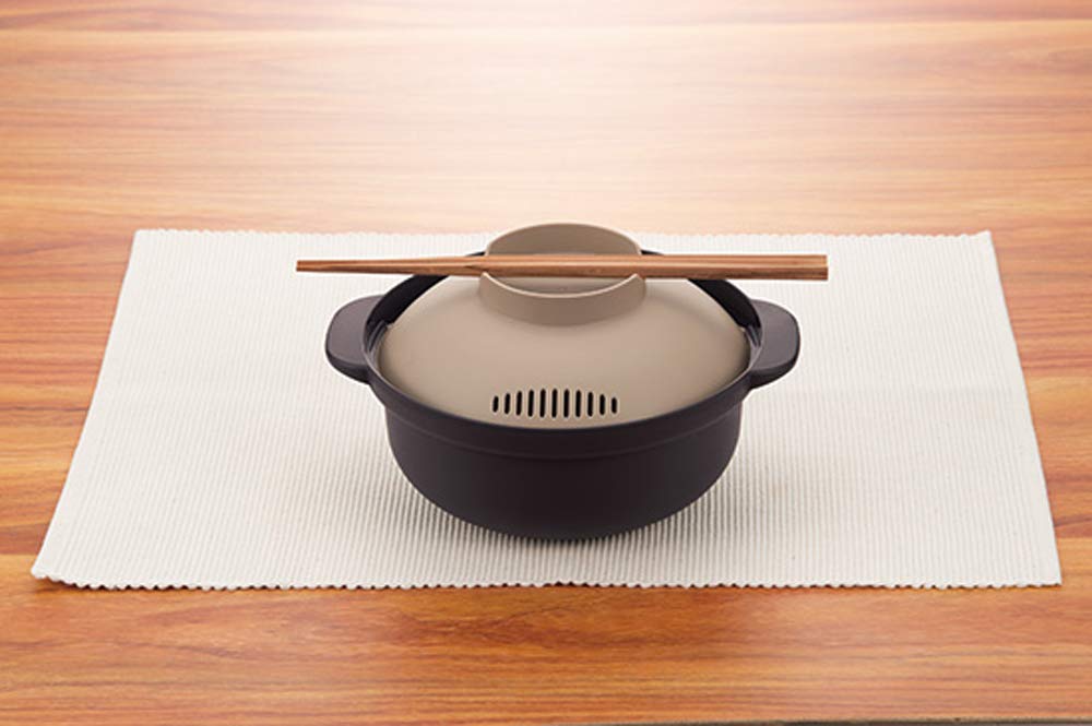 MI Creations Microwave Cooking Pot Brown Made In Japan Single Pot 1.5L KB-700