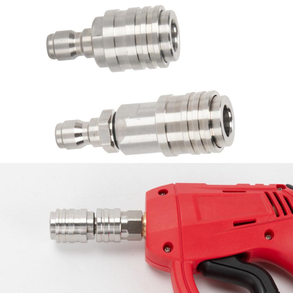 High-pressure Cleaning Machine 1/4 Self-locking Stainless Steel Connector Garden Watering Nozzle Connector Clamp Accessories