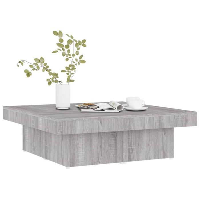 VidaXL Coffee Table Sonoma Grey 90x90x28 Cm Engineered Wood 826636