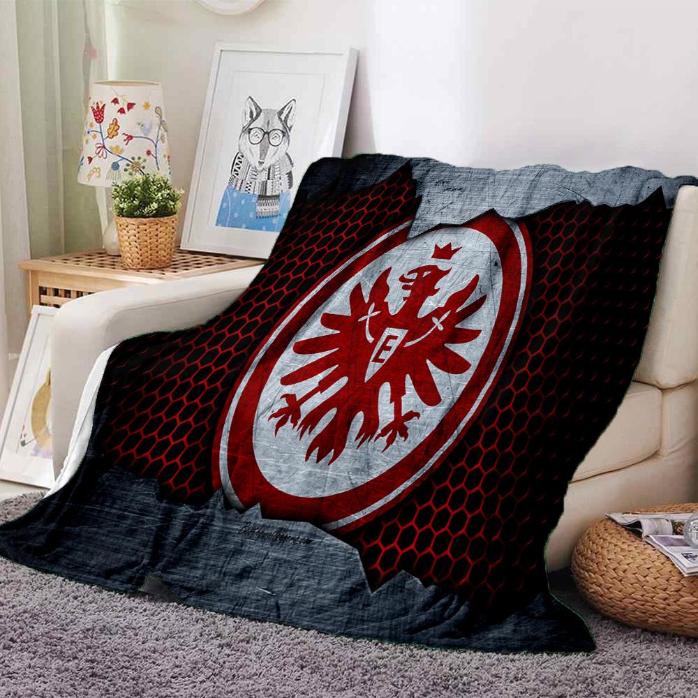 Flaming Heart Frankfurt Emblem Flannel Blanket, Soft Polyester, Modern Design, All-Season for Camping, Travel, Gifts for holidays or birthdays