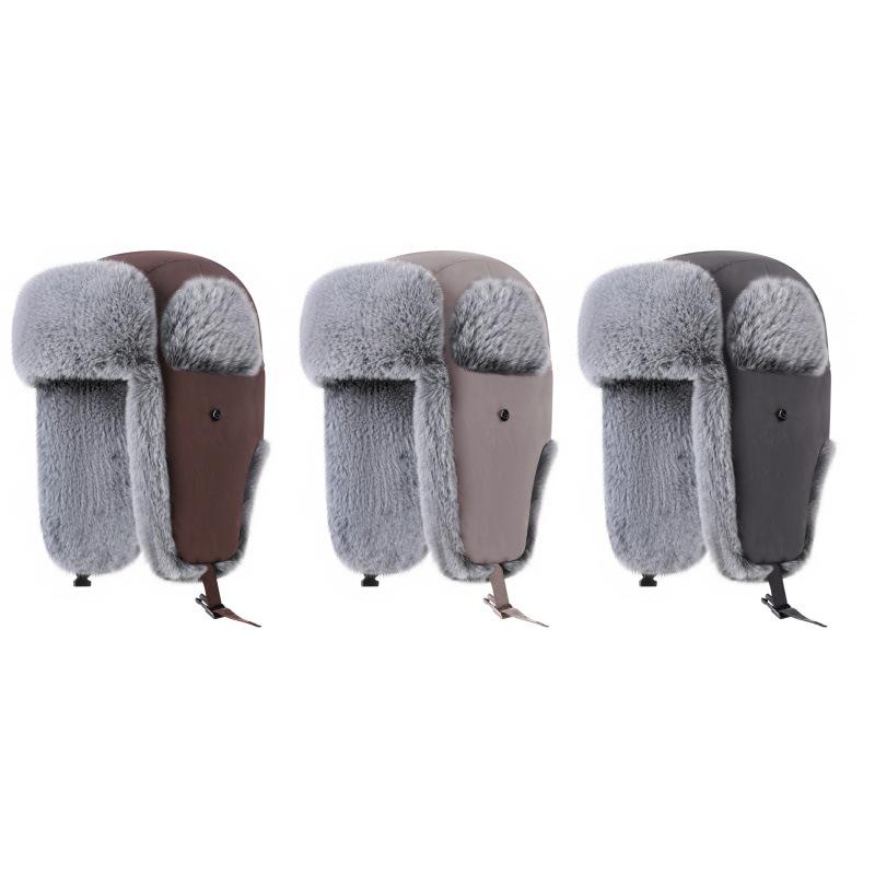 Unisex Cross-Border Lei Feng Hat: Plus Velvet, Thickened, Windproof, Warm for Outdoor Activities, Skiing, Cycling, Ear Protection.