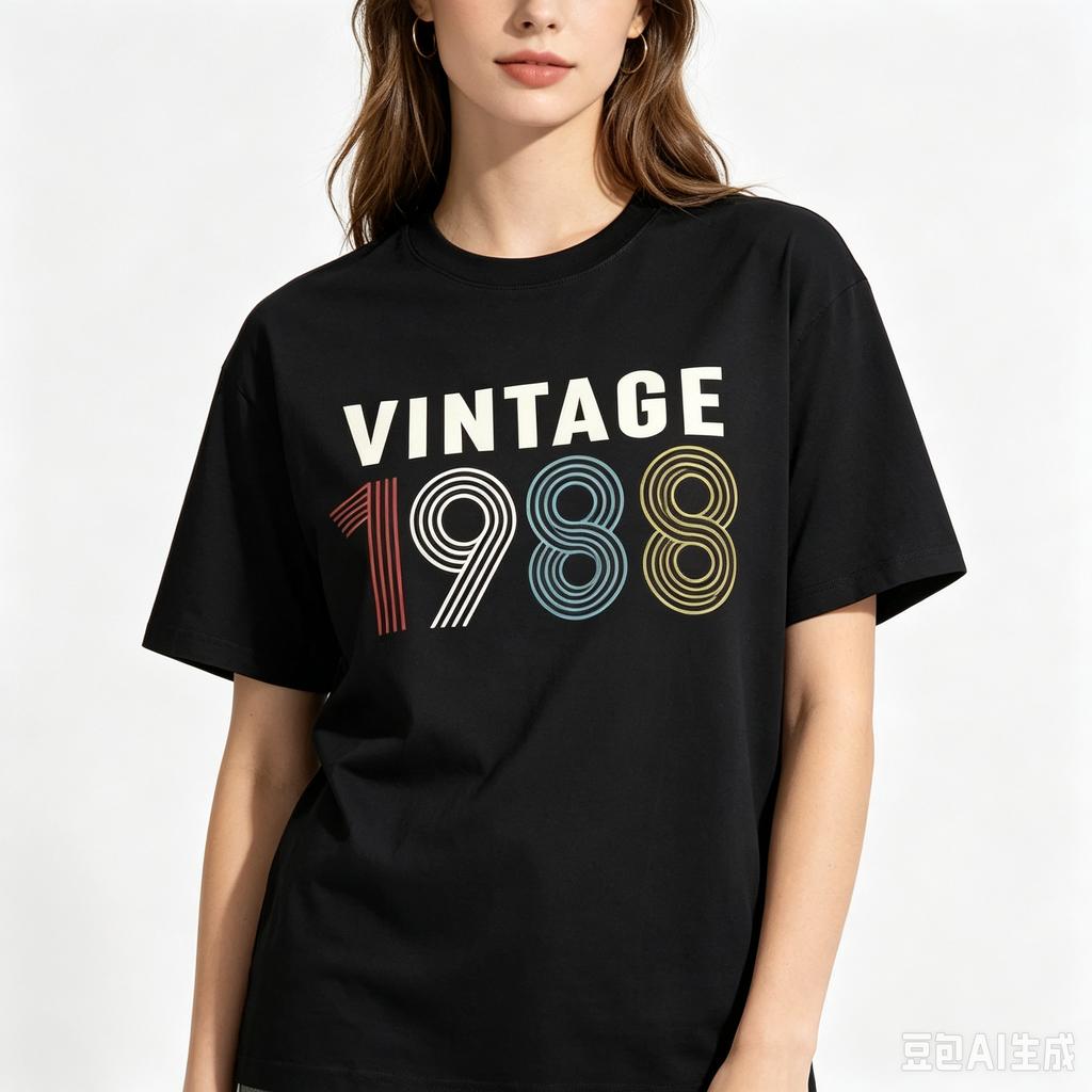 cotton 100% Men's And Women's Birthday Short Sleeve T-Shirt Digital Print 1960-1999 Pattern Congratulating Letter Tee Birthday