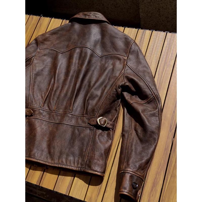 Bangladesh Tea Core Calfskin Heavy Washed Distressed Soft Drape Leather