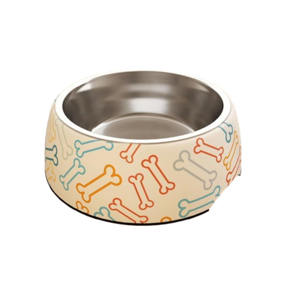 

Creative Dog Feeding Bowl Stainless Steel Cat Food Water Feeder Pet Cat Bowl Pet Supplies L-Colorful Bone