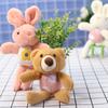 Creative New Cute Teddy Bear Rabbit Plush Toy Doll Pendant Car Student Schoolbag Hanging Ornament Doll