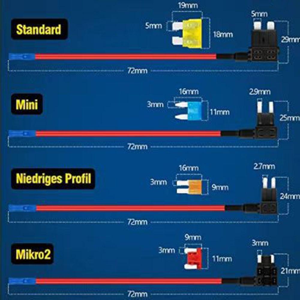 12V Low Profile Mini Fuse Taps 4 Types Fuse Adapter Jumper for Cars Mini Auto Fuse Connector  Boats
