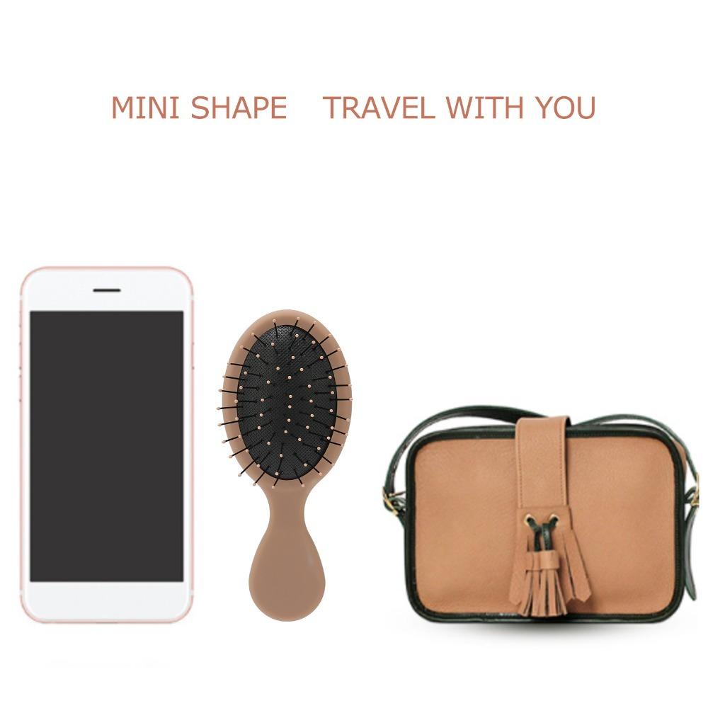 Portable Hair Straightening Brush Vented Hair Detangler Brush Hair Styling Tool For Travel коричневый