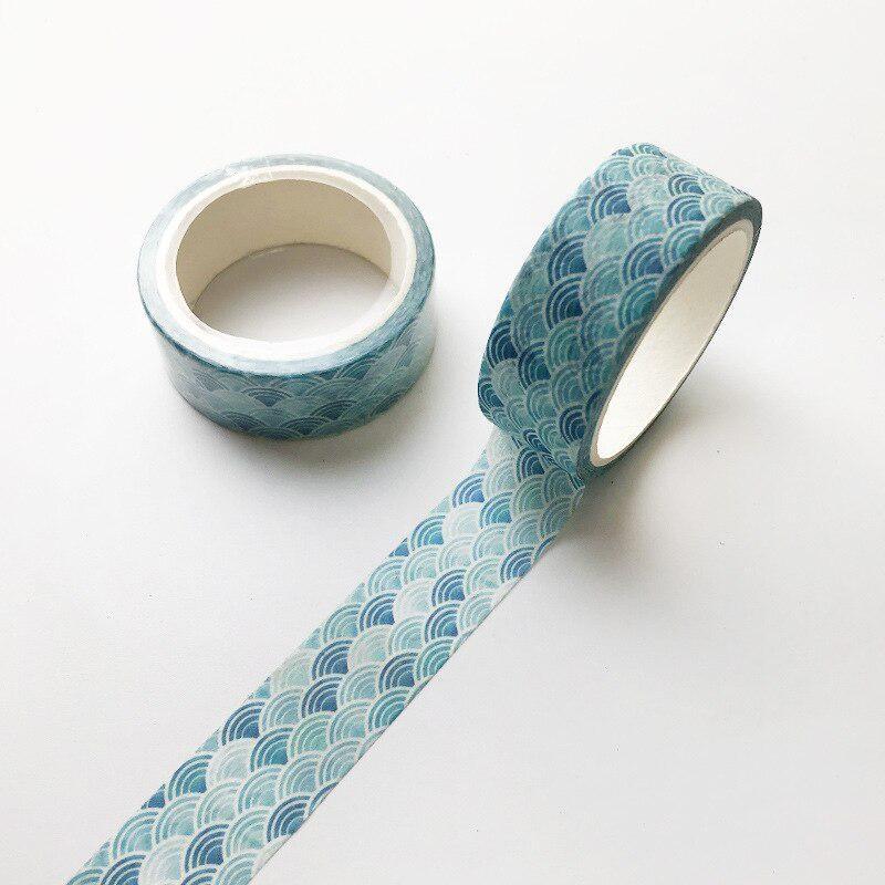 5m*1.5cm Cute Hand Tape DIY Decorative Dots Green Leaves Waves PatternTape Decorative Tape