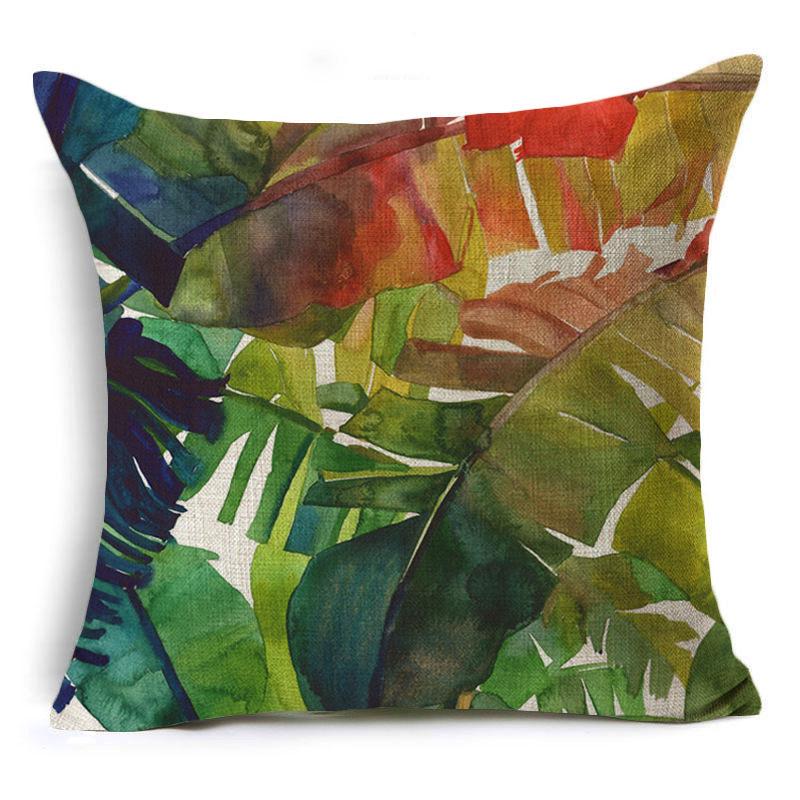 New Flax Tropical Flower Plant Flamingo Hibiscus Flower Pillowcase Cushion Cover