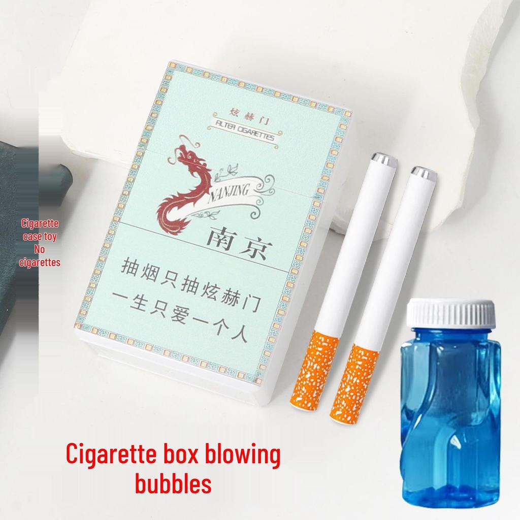 Bubble Blowing Cigarette Case Prank Toy - Adult Stress Relief & Quit Smoking Aid