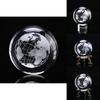 Elegante Bola de Cristal 3D de 60 mm Grabada con Láser Esfera de la Tierra en Miniatura Para Decoración del Hogar