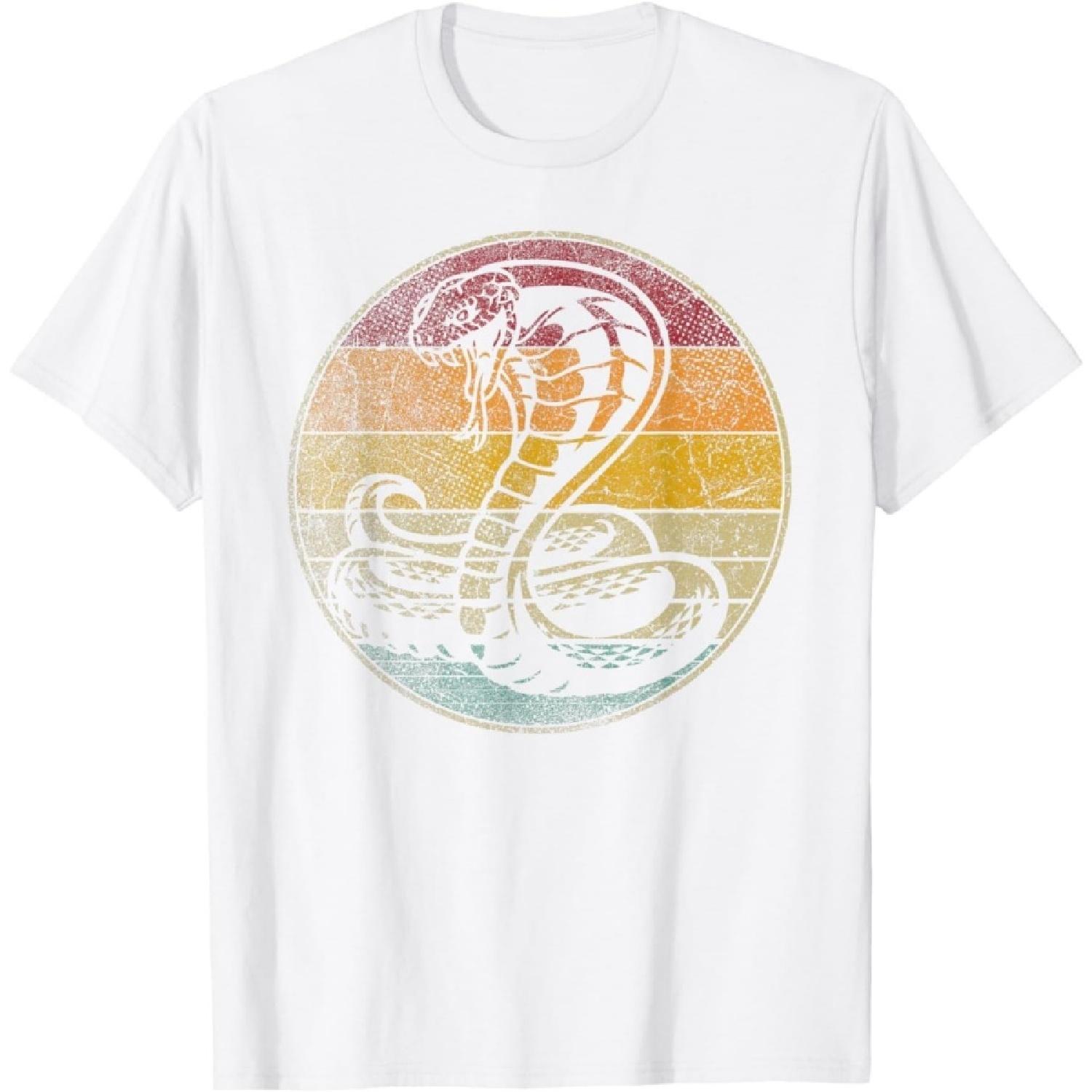 IKYDDY Королевская Кобра Змея Футболка Солнце Ретро Винтаж Рептилия 80-е 70-е Футболка(1) XXXXXL белый