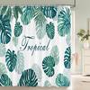 Green Plant Leaves Printed Shower Curtain Waterproof Polyester Curtain With Hook Decoration Bathroom Curtain 3D Shower Curtains