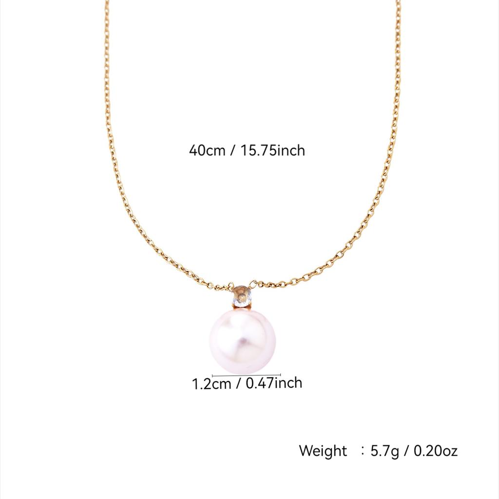 Elegant Fashion Light Luxury Retro High-Level Sense Of Stainless Steel 18K Gold-Plated Diamond Zircon Pendant Necklace Female