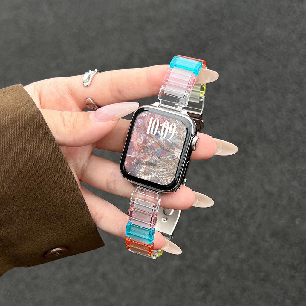 Kompatibel mit Apple Watch S11: Neues Sommerarmband - Harz & Silikon S10/S9 Armbänder mit Premium-Gefühl