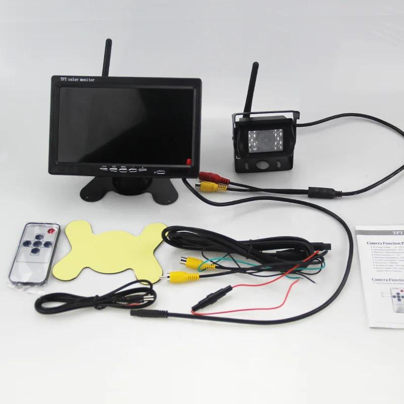 7-inch 2.4G Built-in Wireless Vehicle Display Truck Bus 12V-24V AV Input Backup View Camera Reversing Image Waterproof