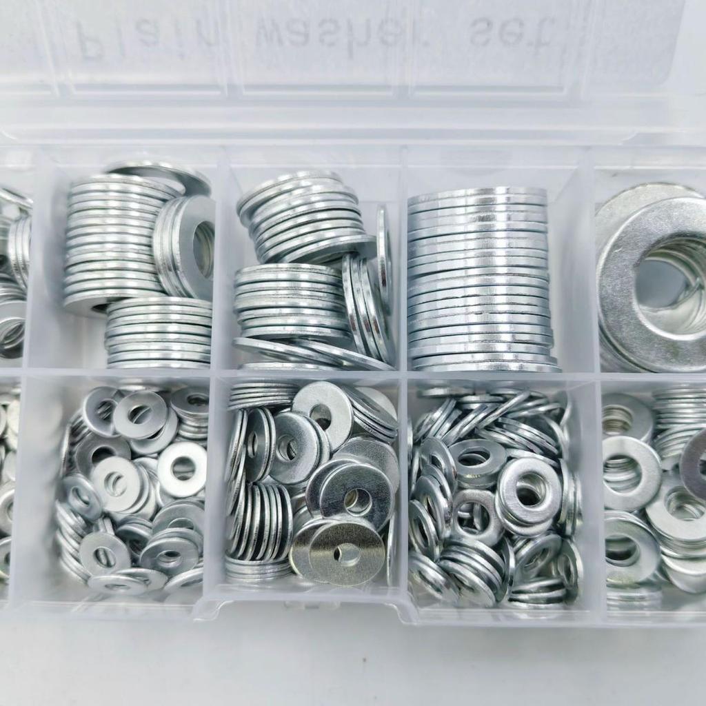 580-Piece Stainless Steel Flat Washer Set M2-M12, Anti-Slip