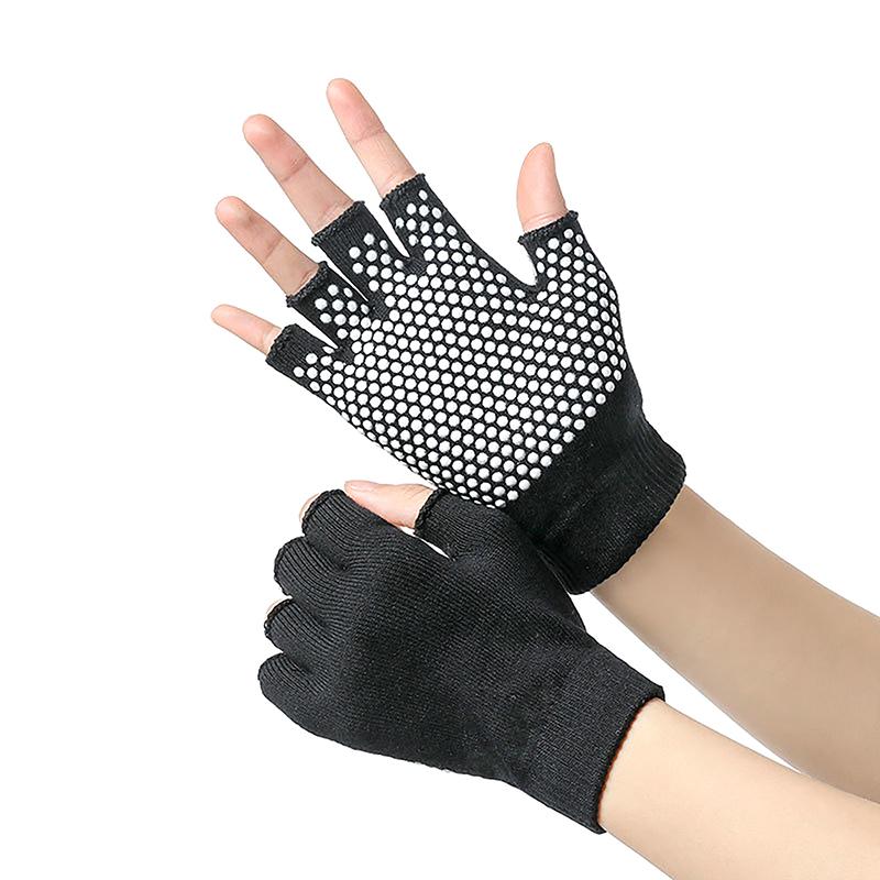Women Non-Slip Yoga Gloves Breathable Fitness Pilates Half Finger Glove Sport Outdoor Cycling Fishing Workout Mittens For Gym