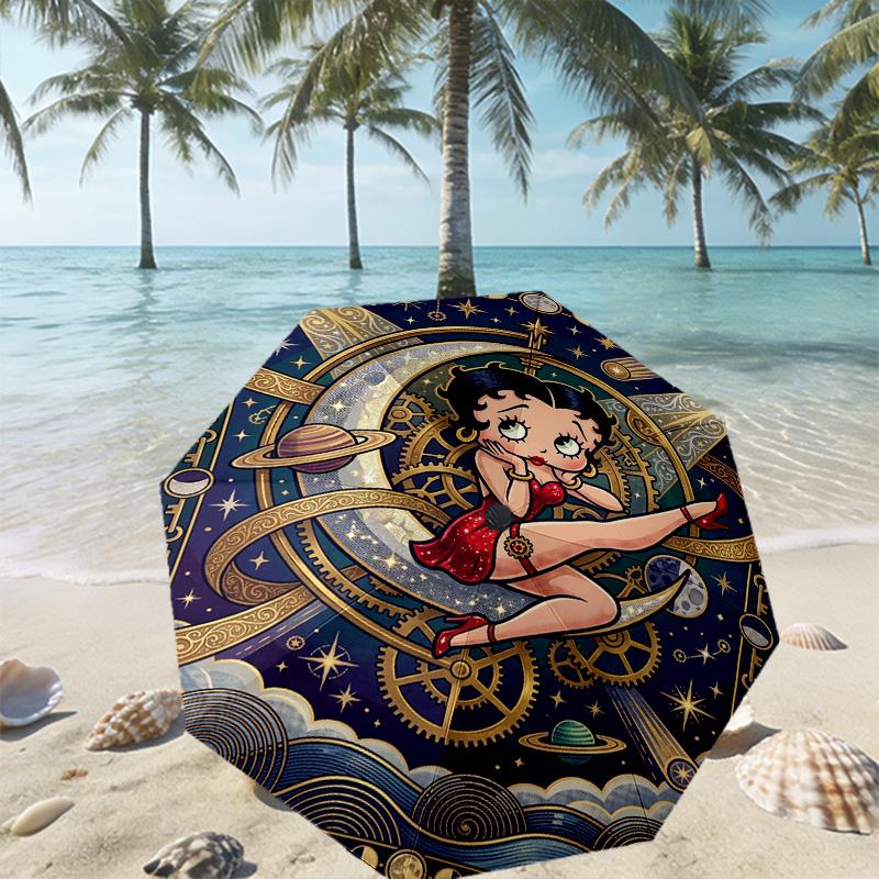 Betty Boop Print Umbrella Automatic Opening/ Closing - Portable Foldable Design - Daily Use for Travel/Outdoor - Gift for Birthday