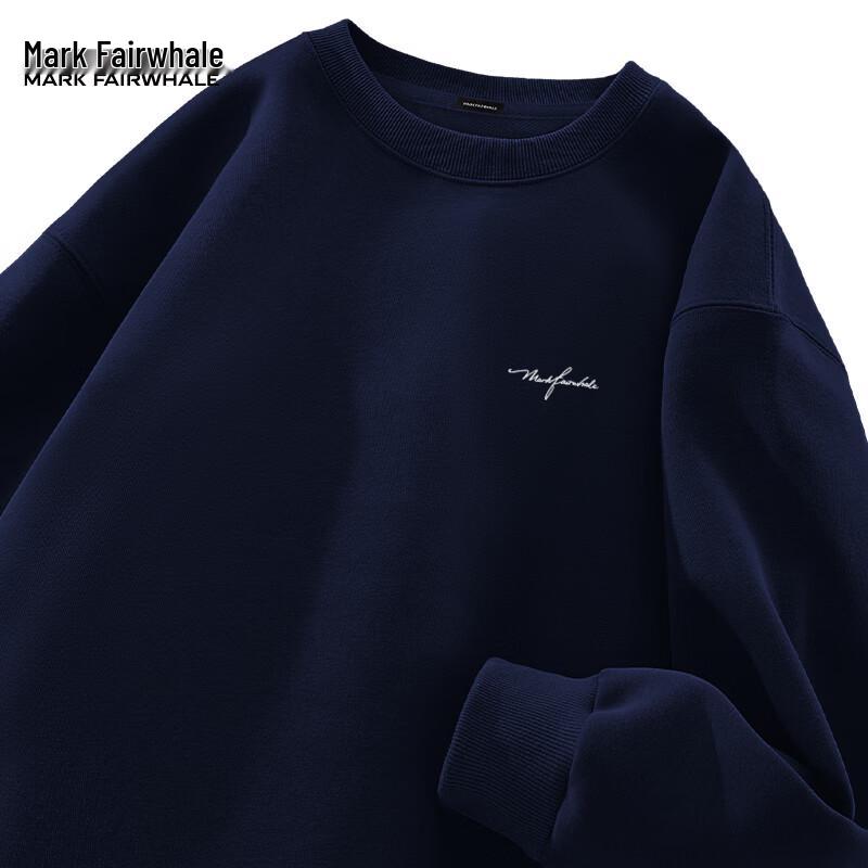 Mark Fairwhale Men's Trendy Round Neck Pullover Sweatshirt