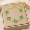 Titanium Steel Lucky Four-leaf Clover Bracelet 13mm Double-sided Non-fading Ladies' Elegant Jewelry