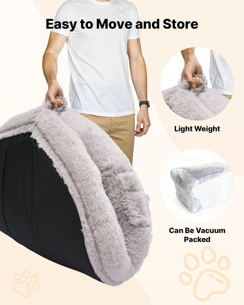Human Dog Bed, 1710 x 1000 x 240 mm Orthopedic Memory Foam Human Sized Dog Bed, Humans Pet Beds with Side Pocket, Handle & Zipper, Removable