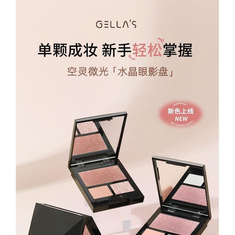 GELLA'S - Ethereal Shimmering Crystal Eyeshadow Palette - Y02#Red Orange Glow