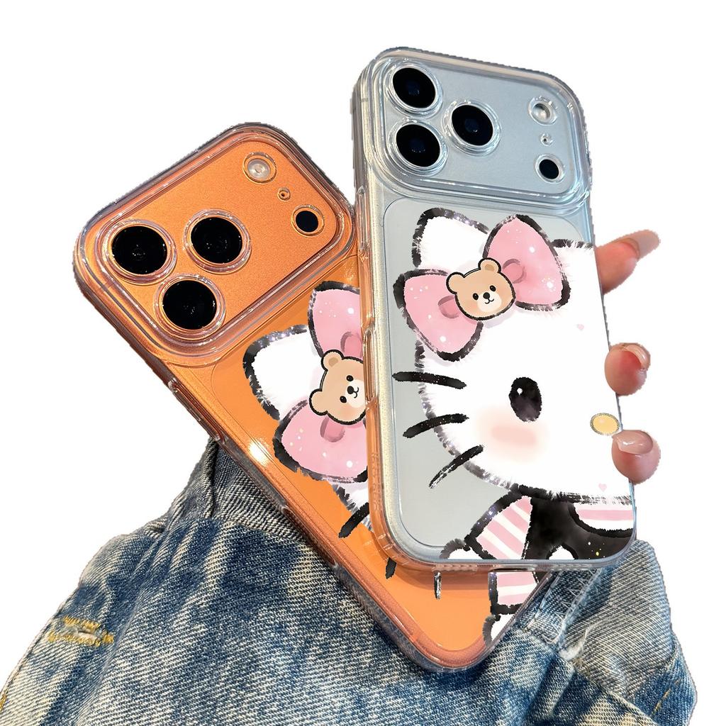 Applicable to Apple 17promax mobile phone case, new iPhone16 cute kt cat 15 transparent 14 premium sense cover