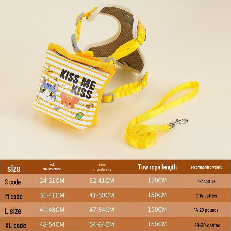 Reflective Vest-Style Pet Harness and Leash Combo