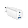 Gan Fast Wall Charger 65W 2X Usb-C 1X Usb Powerful Power Supply 65W 1 Pc