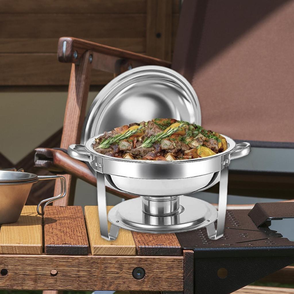 Catering Buffet Warmer Set, Catering Food Warmer, 4.5L Round Catering Warmer Server for Kitchen, Wedding, Cooking, Chafing