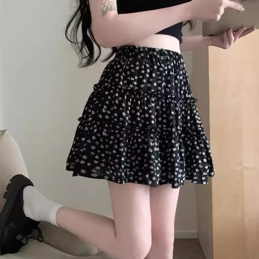 

Korean Retro Floral High-Waisted A-Line Mini Skirt - 2025 New Collection 3XL