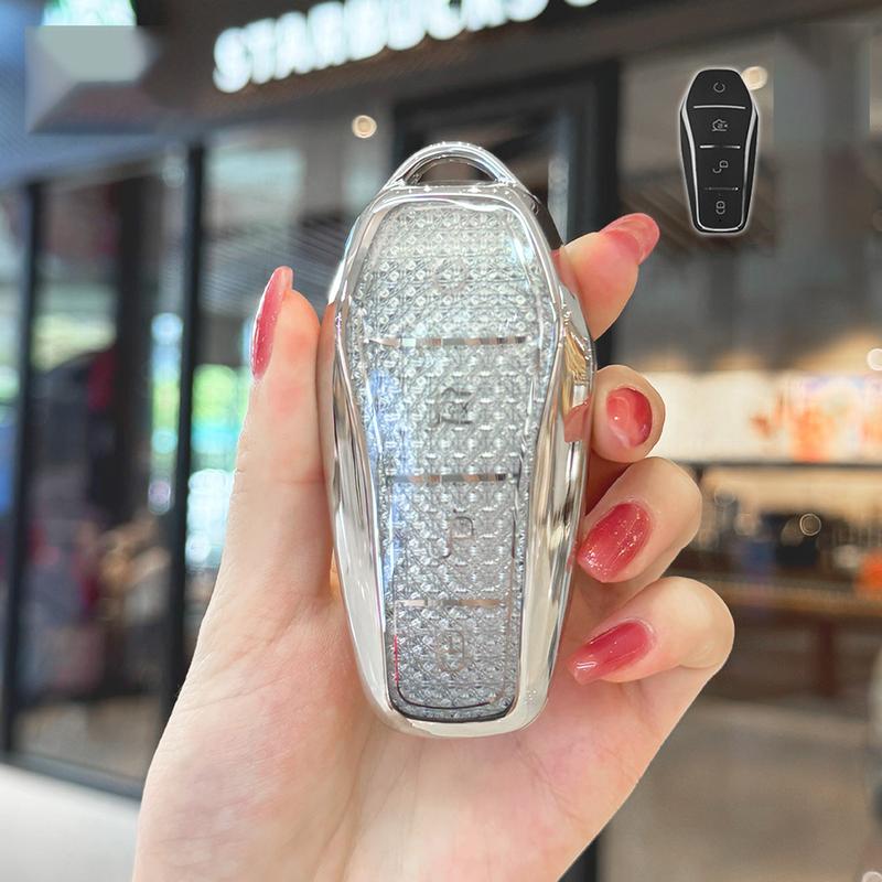 Car Remote Smart for BYD Song Plus Atto 3 Han EV Tang DM Qin Seal Dolphin Auto Key Case Fob Accessories White Diamond TPU