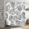 Black White Monstera Leaf Shower Curtain Modern Bathroom Decor for Home Bathing Room Decoration Extra Long 72 x 84 Inches Wall H