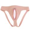 ANOSX Silicone Clitoris Pants Urethral Hole Underwear Insertable Penis Masturbator Fake Vagina Panty G-Strings Thongs Sex Toys