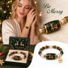 Personalized Custom Engraved Christmas Theme Bracelet with and Natural, Holiday Jewelry Gift