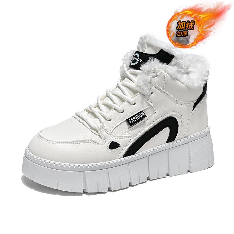 2025 winter velvet high-top little white shoes new Korean version ins female student sports board shoes casual thickened cotton shoes