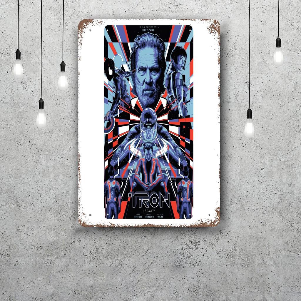 MINISO Tron Metal Signs Wall Decor Vintage Tin Signs Captain Metal Poster Decor for Bar Pub Club Wall Decoration